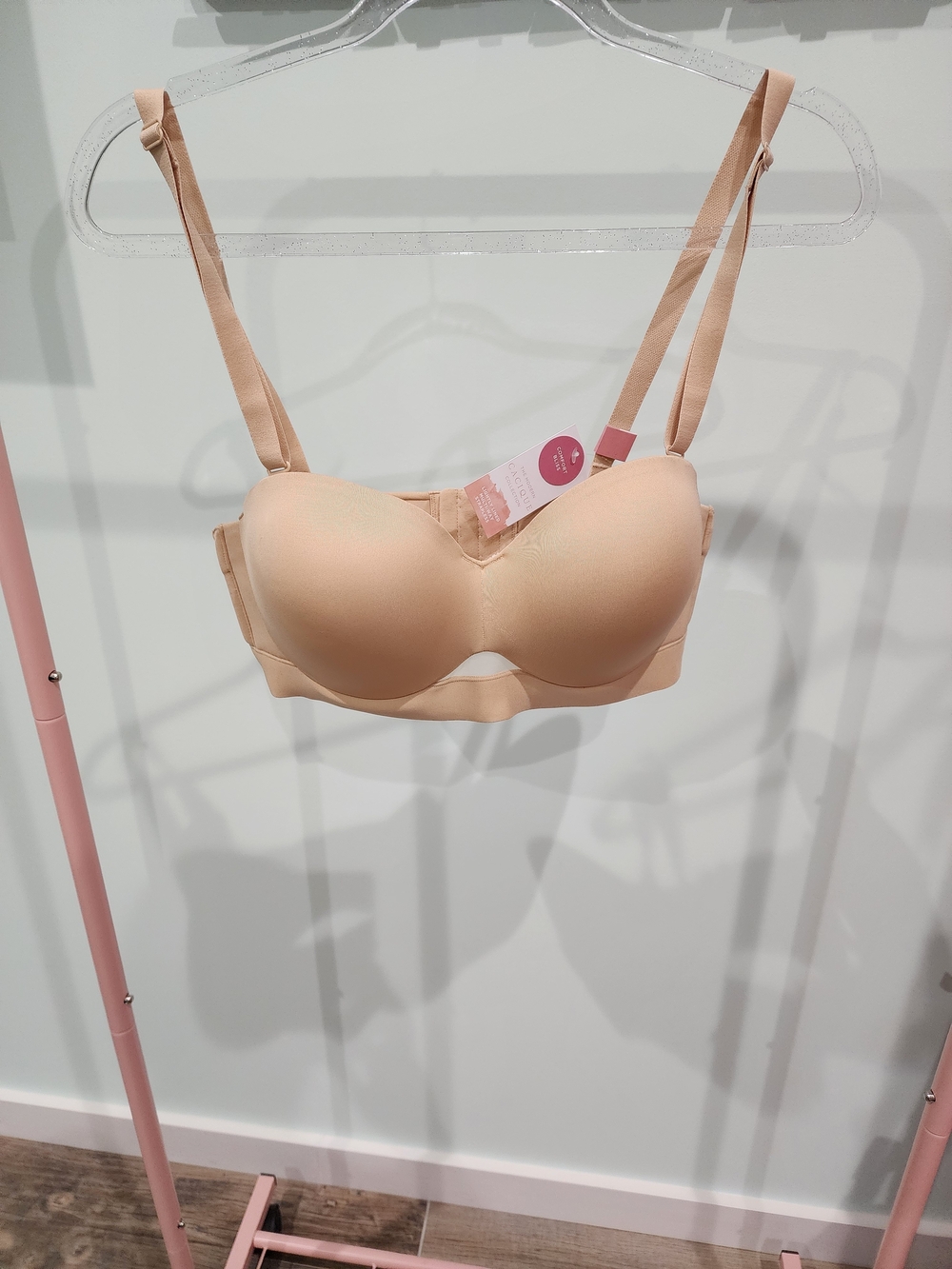 NWT Cacique Comfort Bliss Lightly Lined Multi-Way Strapless Bra 38C Beige Tan